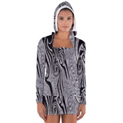 Abstract Swirling Pattern Background Wallpaper Women s Long Sleeve Hooded T-shirt