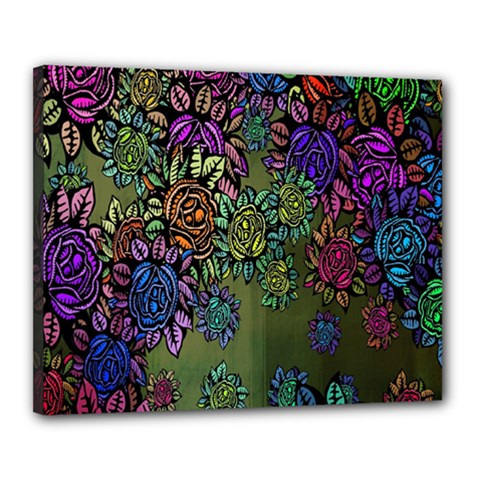 Grunge Rose Background Pattern Canvas 20  X 16  by Nexatart