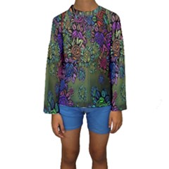 Grunge Rose Background Pattern Kids  Long Sleeve Swimwear by Nexatart