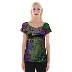 Grunge Rose Background Pattern Women s Cap Sleeve Top by Nexatart