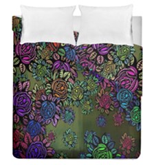 Grunge Rose Background Pattern Duvet Cover Double Side (queen Size)