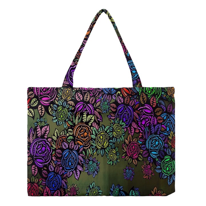 Grunge Rose Background Pattern Medium Tote Bag