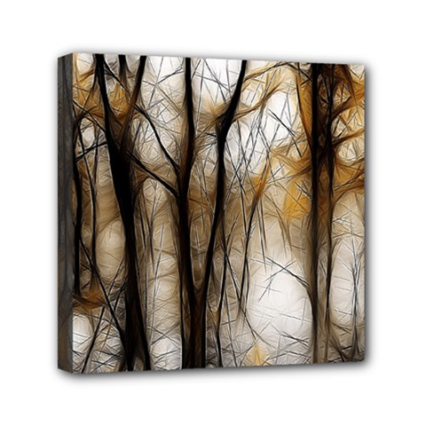 Fall Forest Artistic Background Mini Canvas 6  X 6  by Nexatart