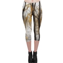 Fall Forest Artistic Background Capri Leggings  by Nexatart