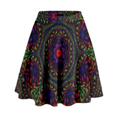 Rainbow Kaleidoscope High Waist Skirt