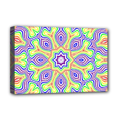 Rainbow Kaleidoscope Deluxe Canvas 18  X 12   by Nexatart