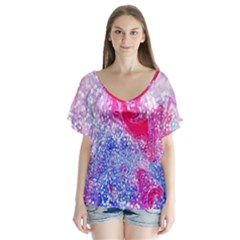 Glitter Pattern Background Flutter Sleeve Top