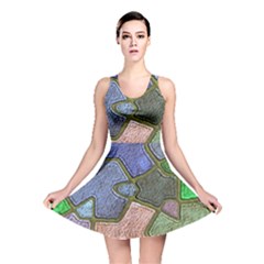 Background With Color Kindergarten Tiles Reversible Skater Dress by Nexatart