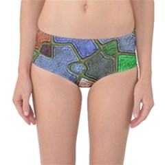 Background With Color Kindergarten Tiles Mid-waist Bikini Bottoms by Nexatart