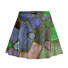 Background With Color Kindergarten Tiles Mini Flare Skirt by Nexatart