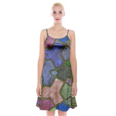 Background With Color Kindergarten Tiles Spaghetti Strap Velvet Dress by Nexatart