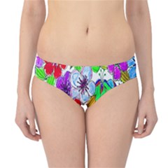 Background Of Hand Drawn Flowers With Green Hues Hipster Bikini Bottoms by Nexatart