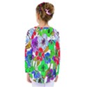 Background Of Hand Drawn Flowers With Green Hues Kids  Long Sleeve Tee View2