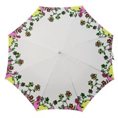 Floral Border Cartoon Flower Doodle Straight Umbrellas by Nexatart