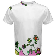 Floral Border Cartoon Flower Doodle Men s Cotton Tee by Nexatart