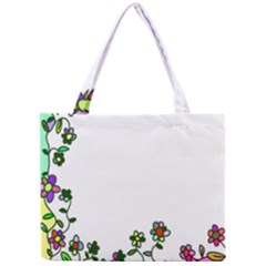 Floral Border Cartoon Flower Doodle Mini Tote Bag by Nexatart