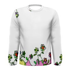 Floral Border Cartoon Flower Doodle Men s Long Sleeve Tee by Nexatart