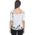 Floral Border Cartoon Flower Doodle Women s Cutout Shoulder Tee View2