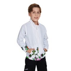 Floral Border Cartoon Flower Doodle Wind Breaker (kids) by Nexatart