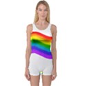 Watercolour Rainbow Colours One Piece Boyleg Swimsuit View1