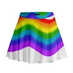 Watercolour Rainbow Colours Mini Flare Skirt by Nexatart