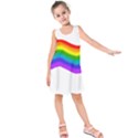 Watercolour Rainbow Colours Kids  Sleeveless Dress View1