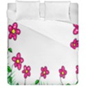 Floral Doodle Flower Border Cartoon Duvet Cover Double Side (California King Size) View1