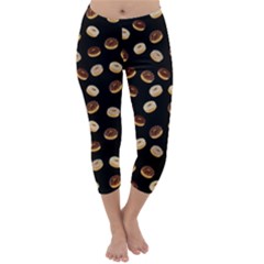 Donuts Pattern Capri Winter Leggings  by Valentinaart