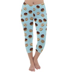 Donuts Pattern Capri Winter Leggings  by Valentinaart