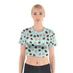 Donuts Pattern Cotton Crop Top by Valentinaart