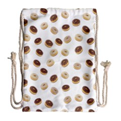 Donuts Pattern Drawstring Bag (large) by Valentinaart