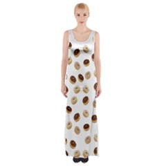 Donuts Pattern Maxi Thigh Split Dress by Valentinaart