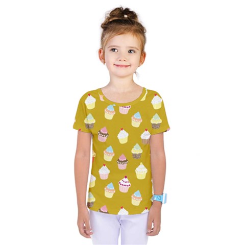 Cupcakes Pattern Kids  One Piece Tee by Valentinaart