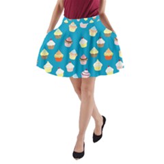 Cupcakes Pattern A-line Pocket Skirt