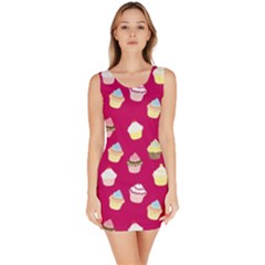 Cupcakes Pattern Sleeveless Bodycon Dress by Valentinaart