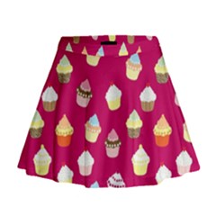 Cupcakes Pattern Mini Flare Skirt by Valentinaart