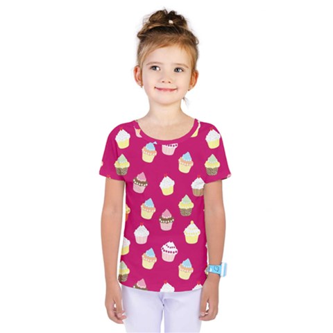 Cupcakes Pattern Kids  One Piece Tee by Valentinaart