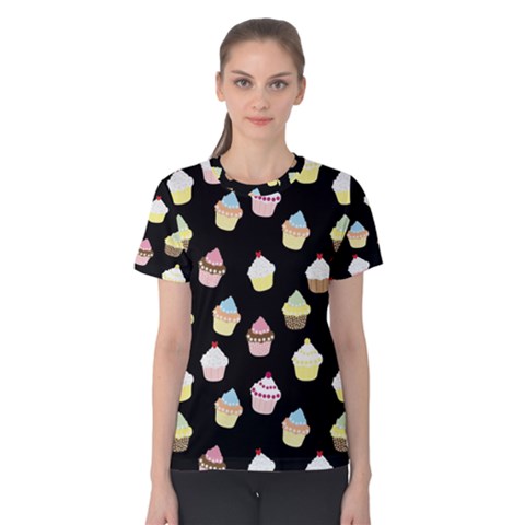 Cupcakes Pattern Women s Cotton Tee by Valentinaart