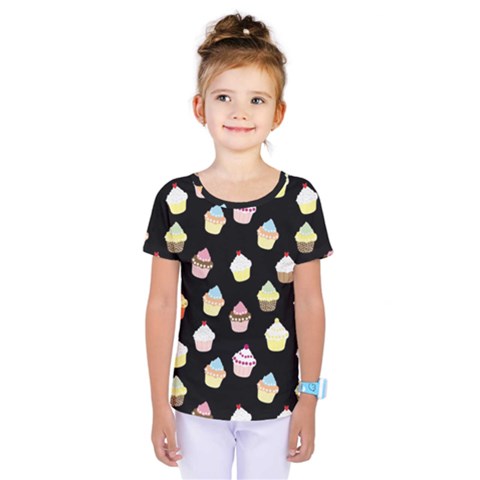 Cupcakes Pattern Kids  One Piece Tee by Valentinaart