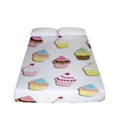 Cupcakes Pattern Fitted Sheet (full/ Double Size) by Valentinaart