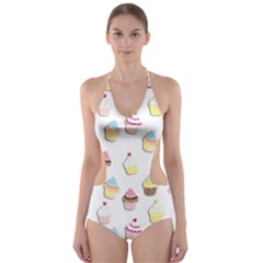 Cupcakes Pattern Cut-out One Piece Swimsuit by Valentinaart