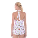 Cupcakes pattern Boyleg Halter Swimsuit  View2