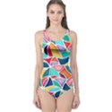 Colorful Abstract Painting  One Piece Swimsuit View1