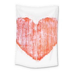 Pop Art Style Grunge Graphic Heart Small Tapestry by dflcprints