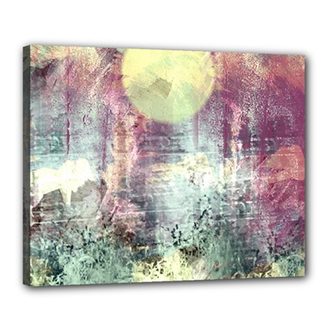 Frosty Pale Moon Canvas 20  X 16  by digitaldivadesigns