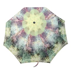 Frosty Pale Moon Folding Umbrellas by digitaldivadesigns