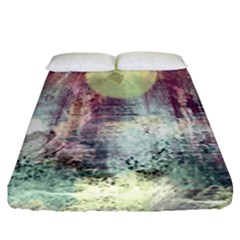 Frosty Pale Moon Fitted Sheet (california King Size) by digitaldivadesigns