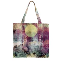 Frosty Pale Moon Zipper Grocery Tote Bag by digitaldivadesigns