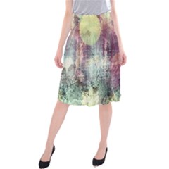 Frosty Pale Moon Midi Beach Skirt by digitaldivadesigns