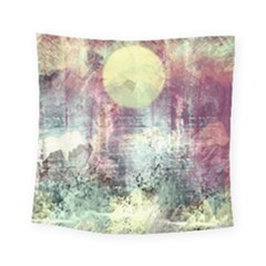 Frosty Pale Moon Square Tapestry (small) by digitaldivadesigns